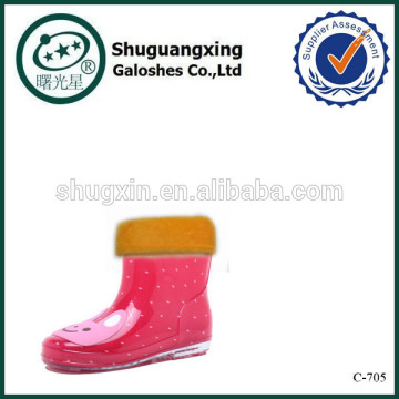 Sapatos botas de chuva gelatina para fábrica de botas de chuva infantis de inverno / C-705